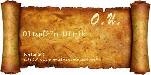 Oltyán Ulrik névjegykártya