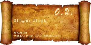 Oltyán Ulrik névjegykártya